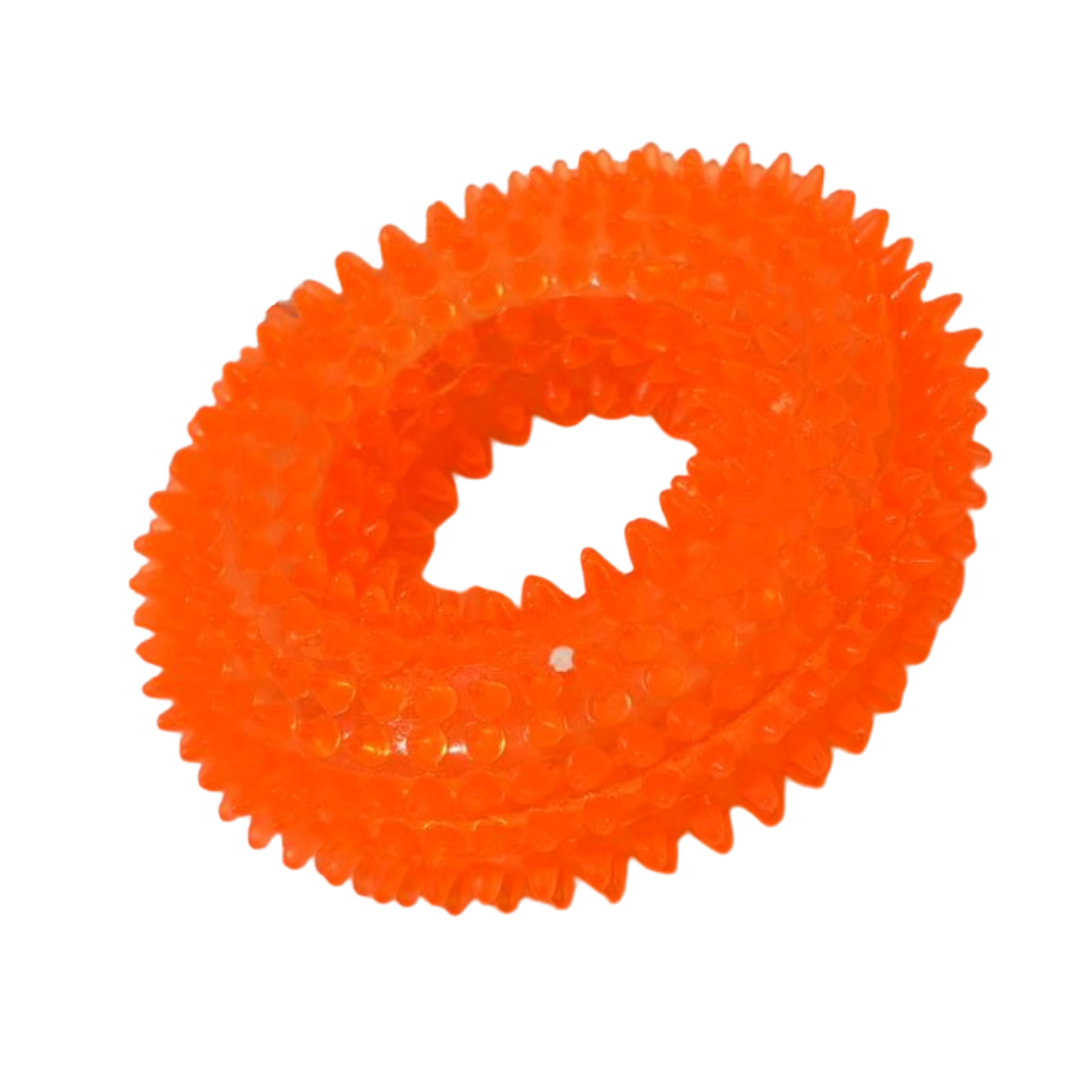 Rasca Encías Para Perro En Forma De Aro 10 Cm Con Sonido Colores Surtidos