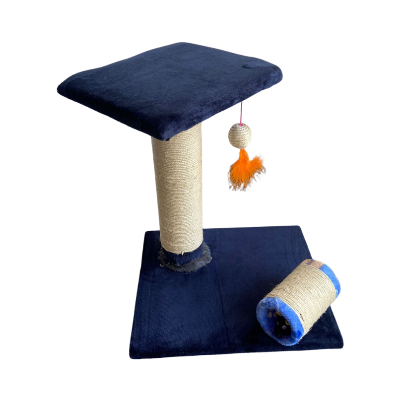 Rascador De Mesa Para Gatos Con Poste Y Cilindro De Sisal 46x31x36 Cm