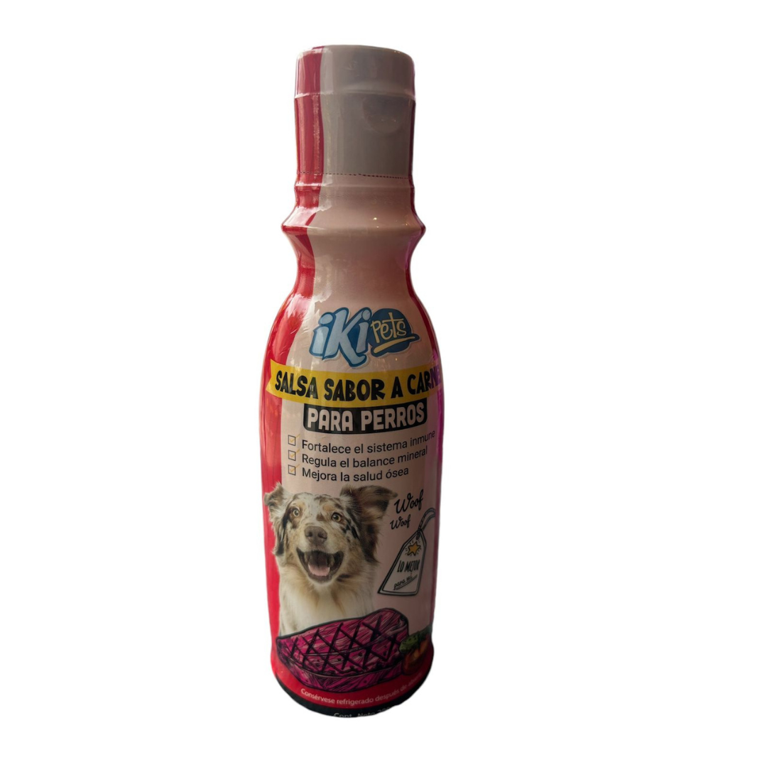 Snack Salsa Para Perros Con Sabor A Carne 280 ml Iki Pets