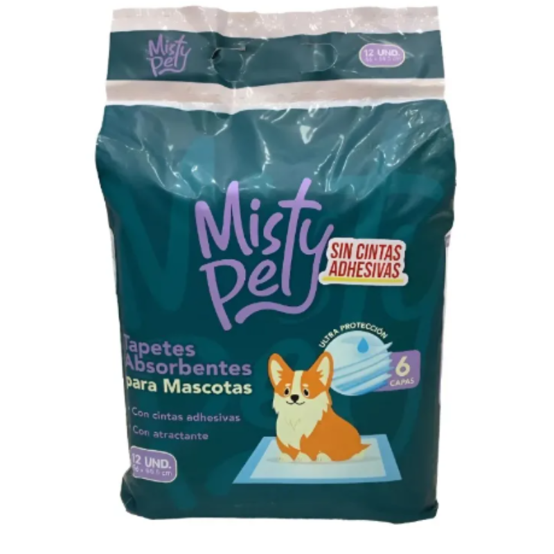 Tapete Absorbente Para Mascotas Misty Pet X 12 Unidades