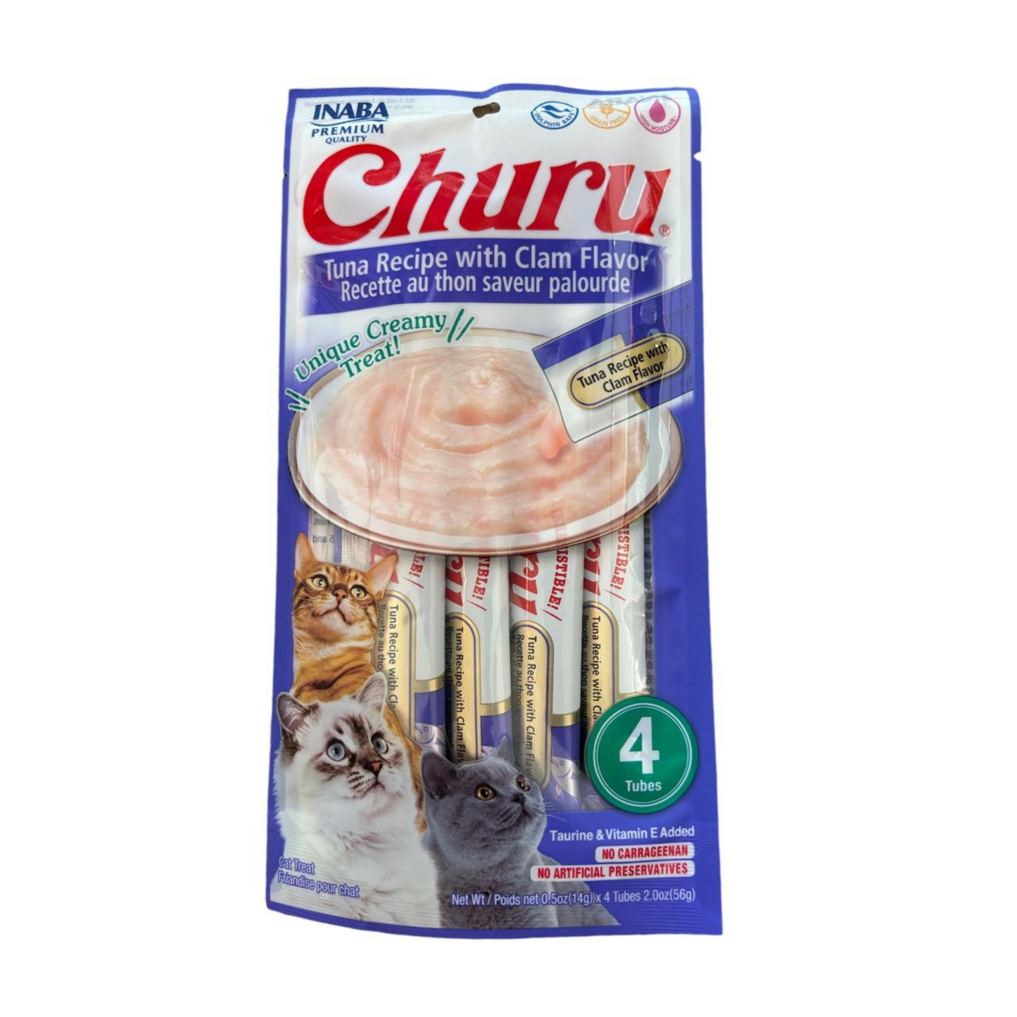 Snack para Gato Churu Sabor Atún Y Almejas (tuna Recipe With Clam Flavor)  X 4 Unidades