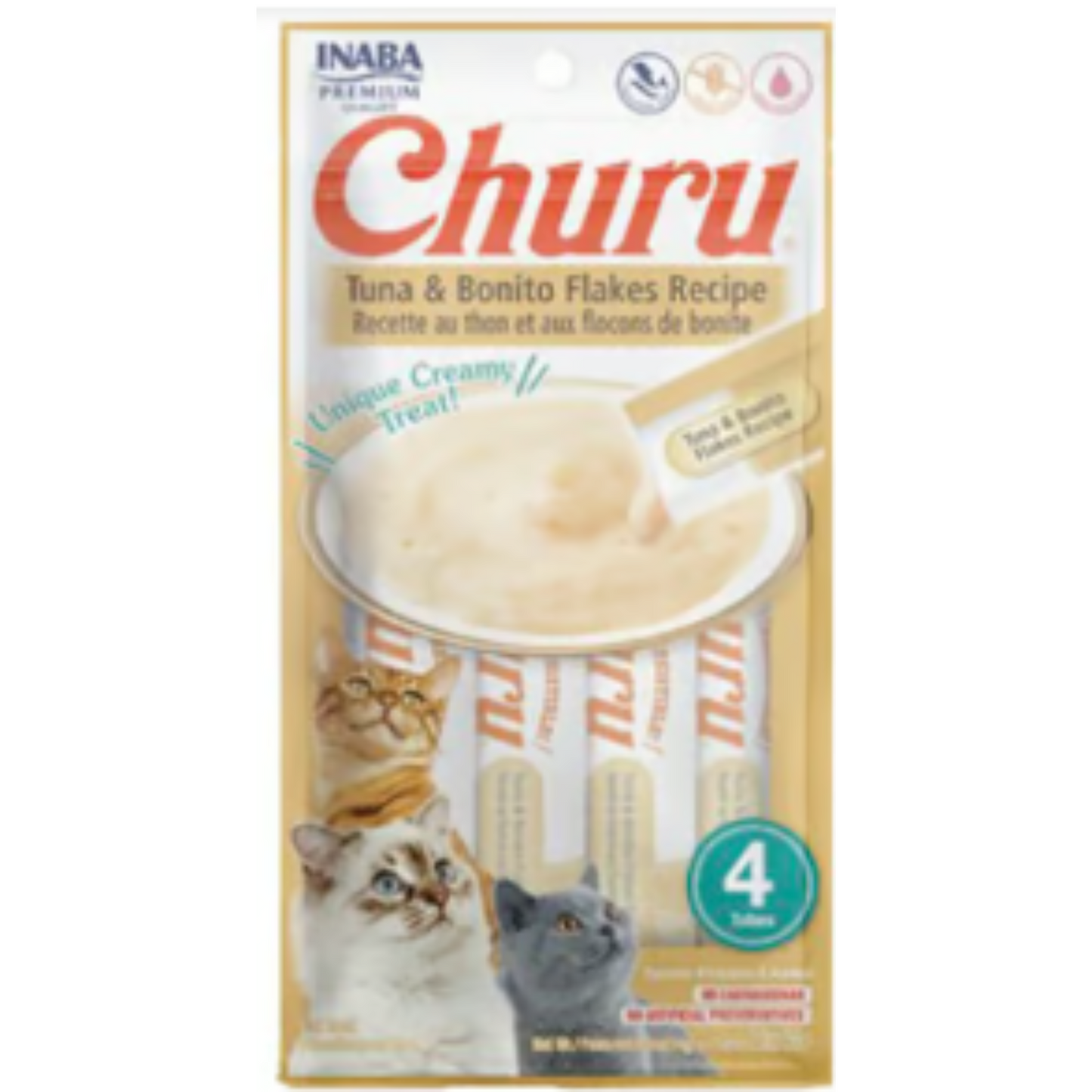 Snack para Gato Churu Sabor Atún Y Hojuelas De Bonito (tuna With Bonito Flakes) X 4 Unidades