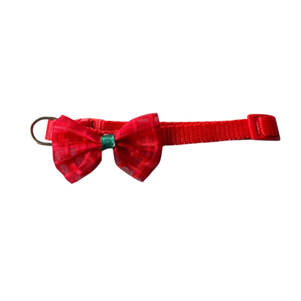 Collar Para Gato O Perro Pequeño Con Moño Y Cascabel