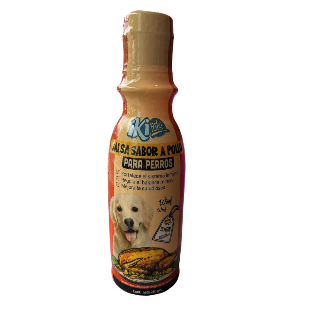 Snack Salsa Para Perros Con Sabor A Pollo 280 ml Iki Pets