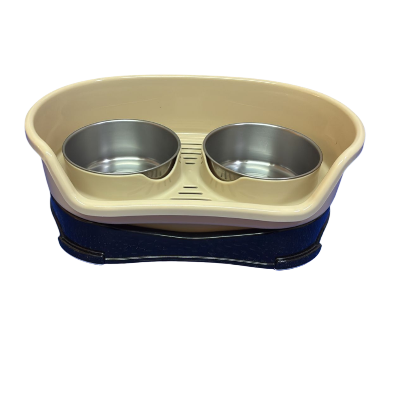 Comedero Bebedero Alto Doble Para Mascotas Con Base Anti Hormigas