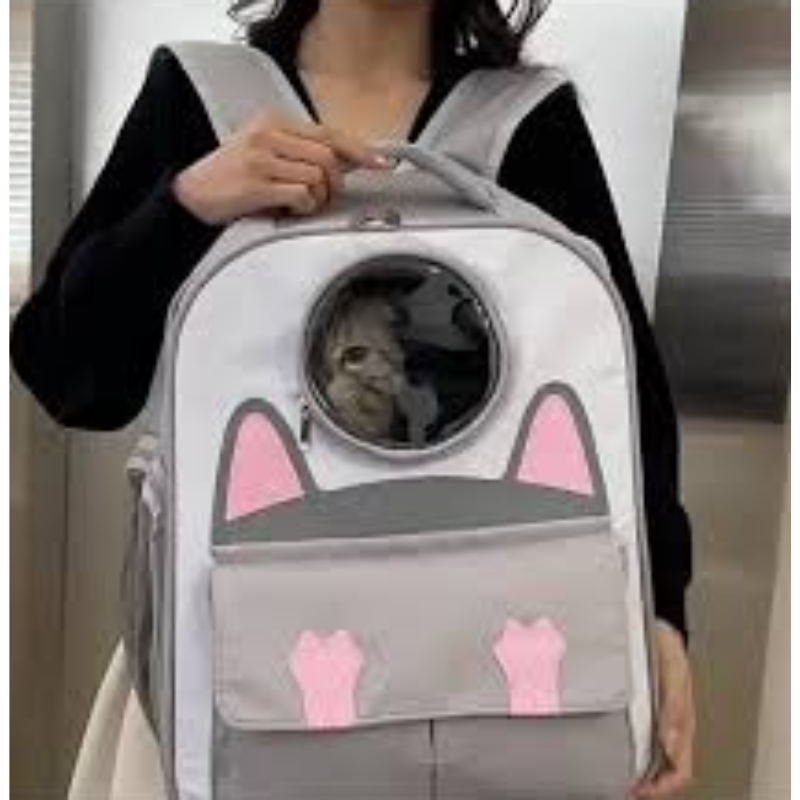 Bolso Morral Transportador Para Mascotas Con Diseño De Gato