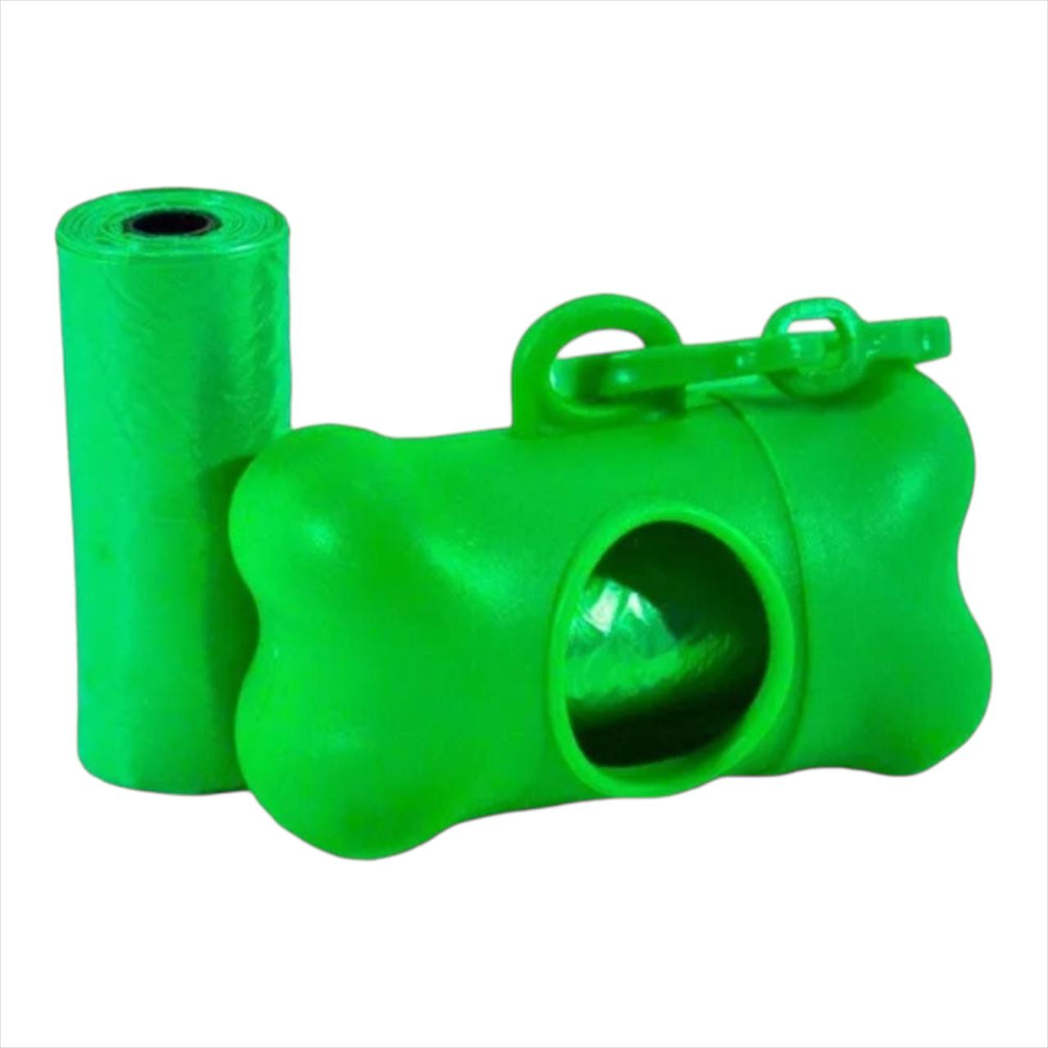 Hueso Porta Bolsas Para Mascotas Con Dos Rollos De Bolsas Aseo
