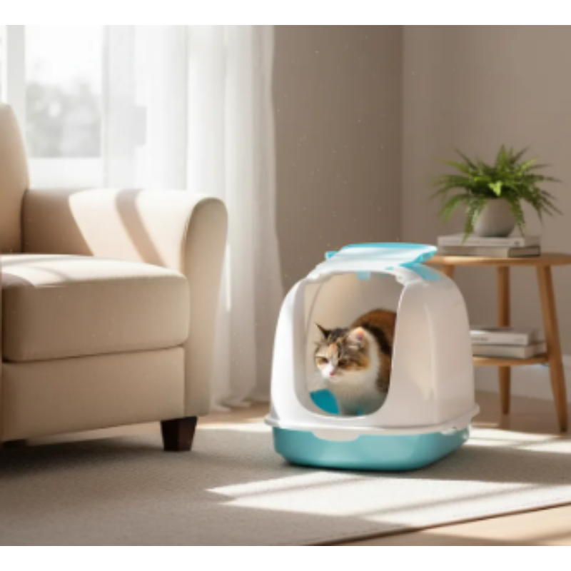 Arenero Cubierto Para Gatos Con Puerta Abatible Y Pala