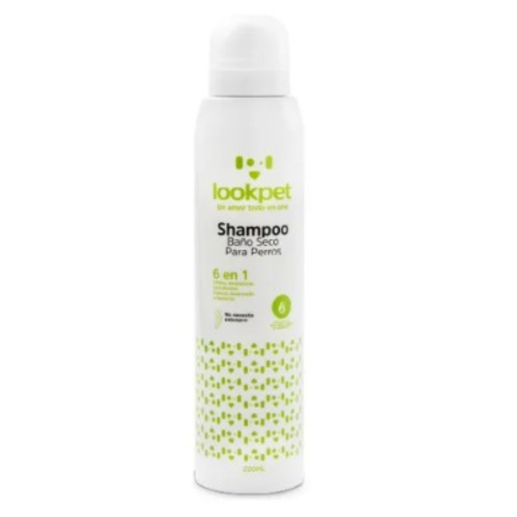 Shampoo Baño Seco 6 En 1 Lookpet Para Perros 220 Ml Aseo