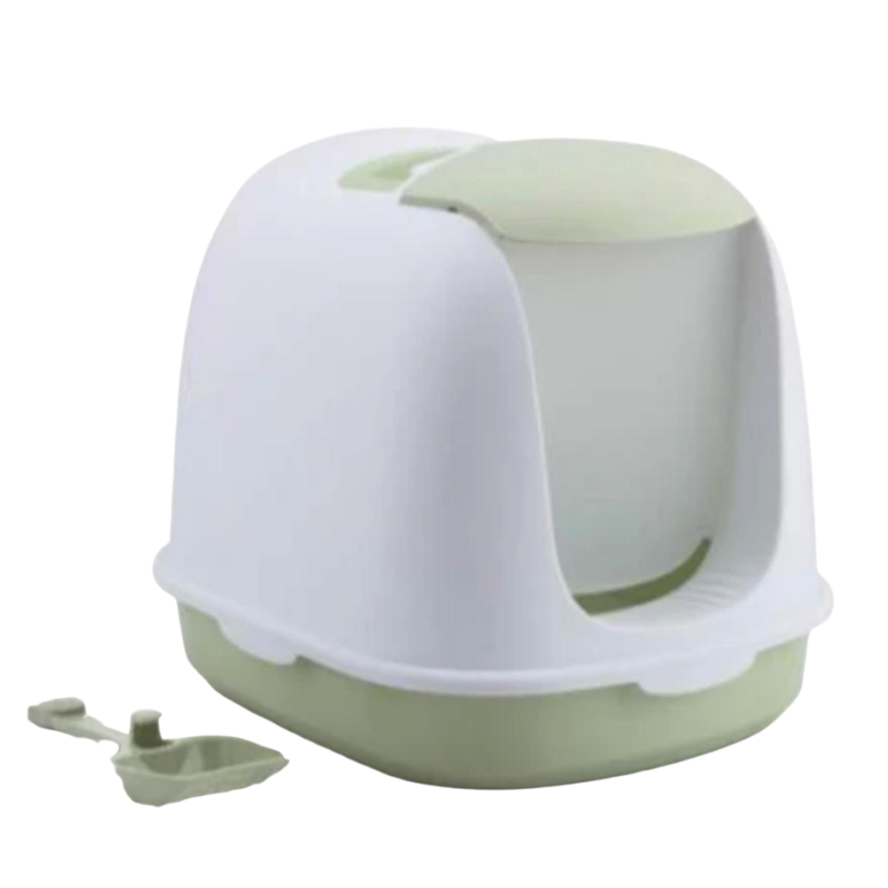 Arenero Cubierto Para Gatos Con Puerta Abatible Y Pala