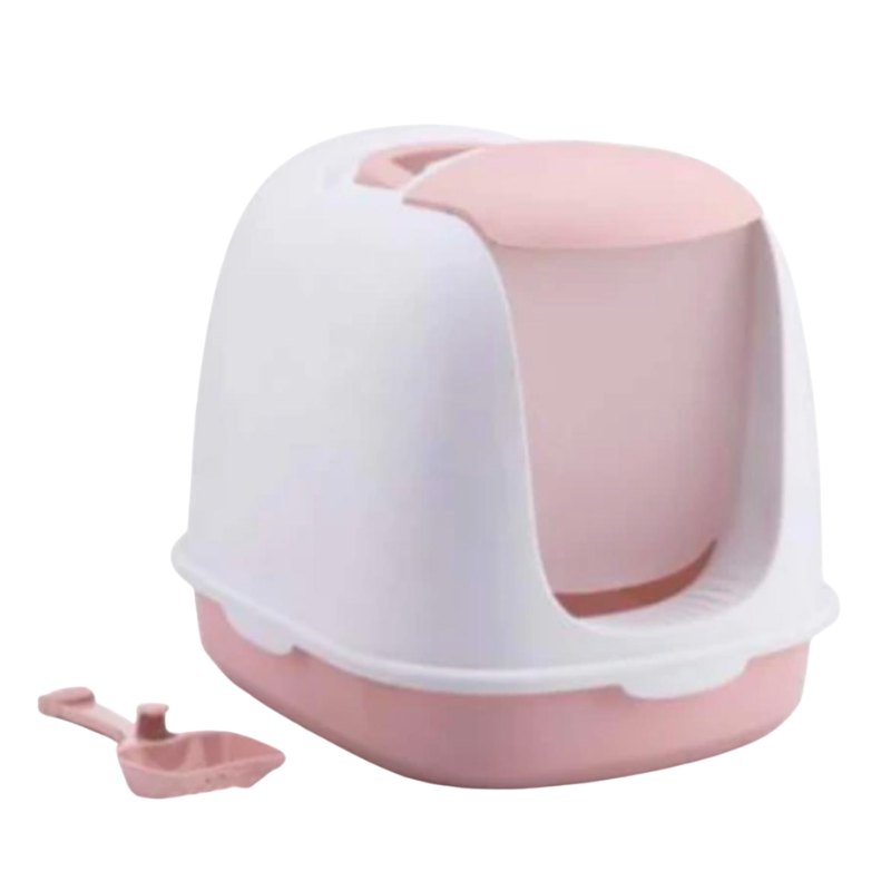 Arenero Cubierto Para Gatos Con Puerta Abatible Y Pala
