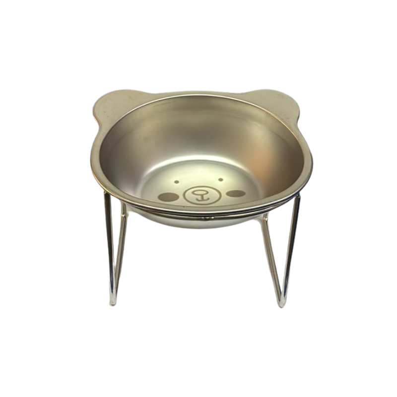 Comedero/bebedero Alto Para Gatos En Acero Inoxidable 11 Cm