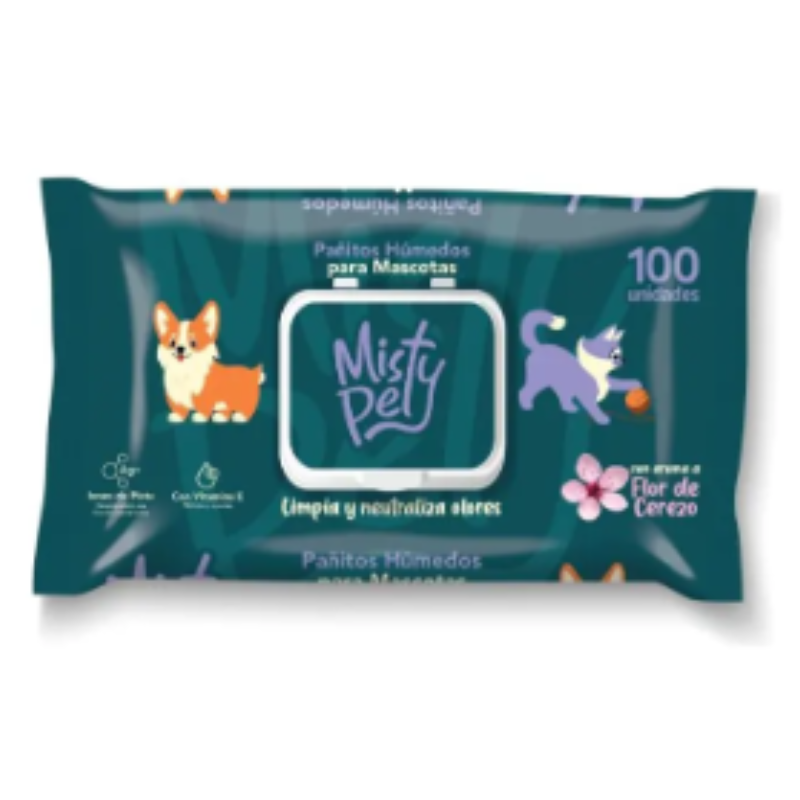 Pañitos Húmedos Misty Pets X 100 Unidades Aseo