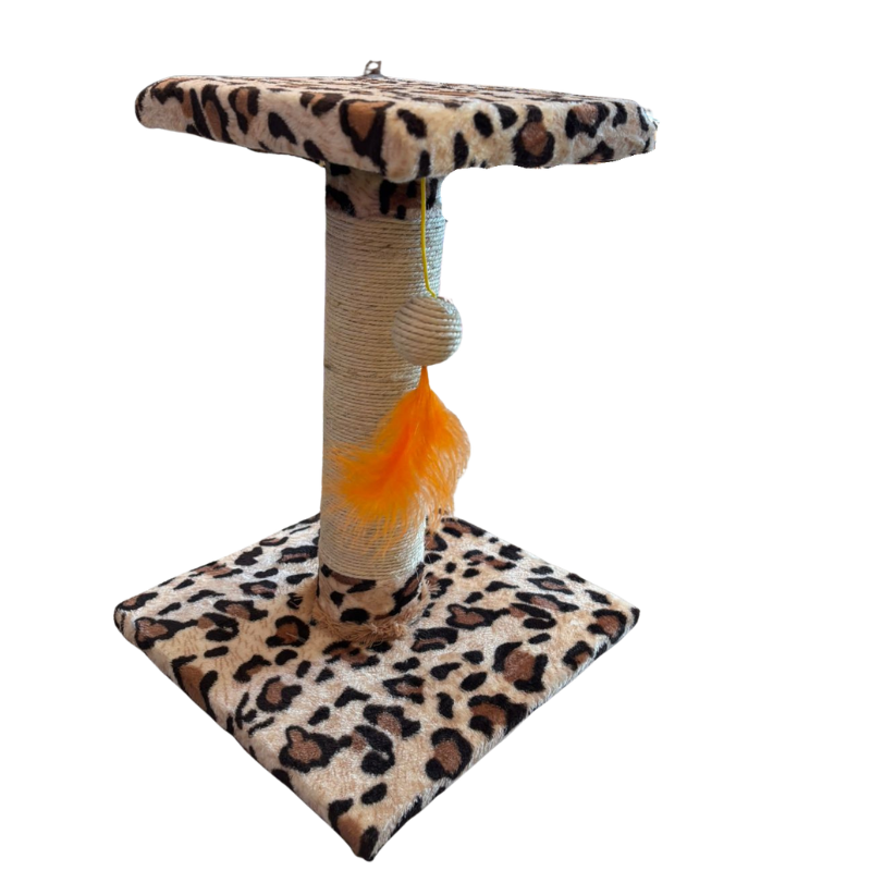 Rascador De Mesa Para Gatos Con Poste De Sisal Y Juguete Colgante 47x35x35