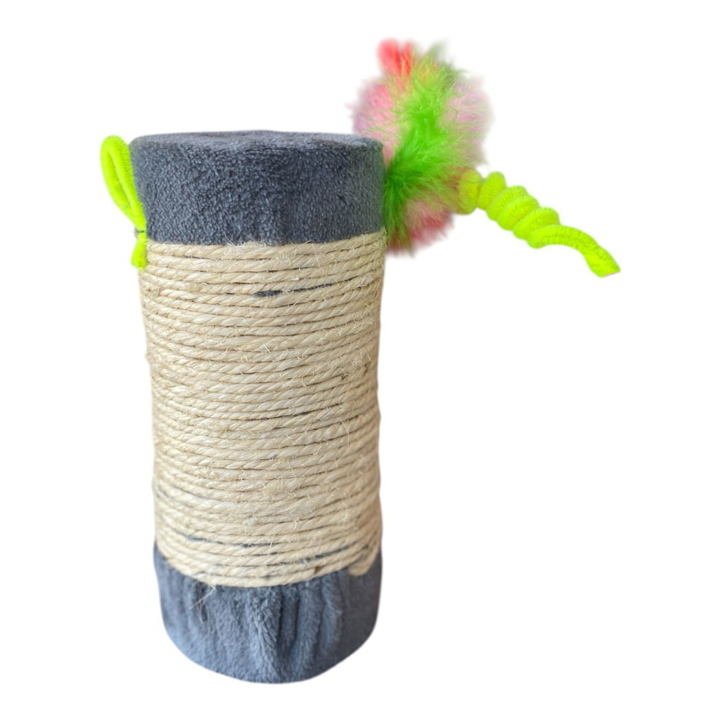Juguete para Gato Rascador Con Plumas, Limpiapipas Y Cascabel 21 Cm