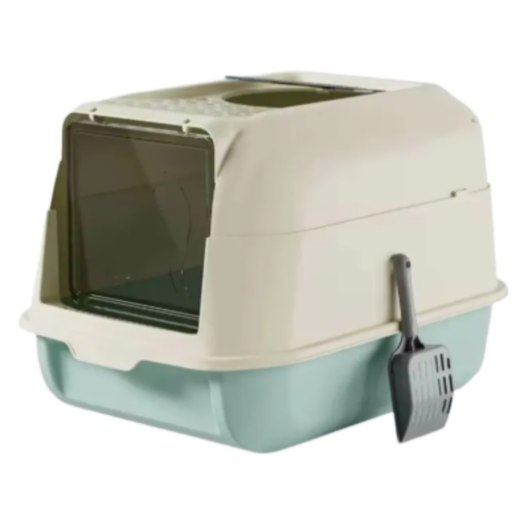 Arenero Cubierto Para Gatos Con Dos Puertas Y Pala 36x35x51 Cm