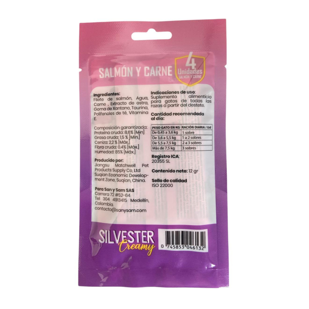 Snack Para Gatos Silvester Creamy  X 4 Unidades