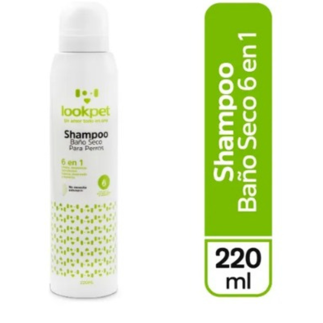 Shampoo Baño Seco 6 En 1 Lookpet Para Perros 220 Ml Aseo