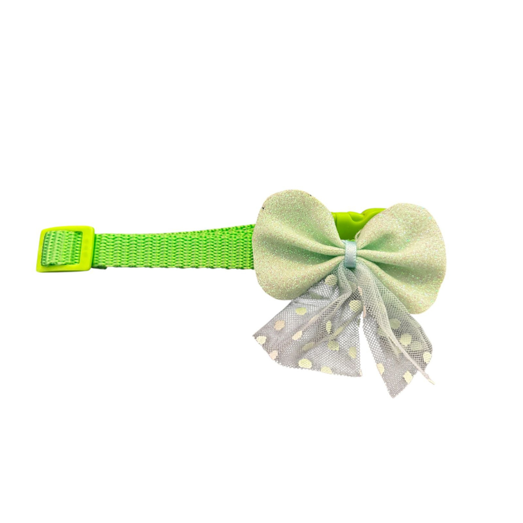 Collar Para Gato O Perro Pequeño Con Moño Y Cascabel