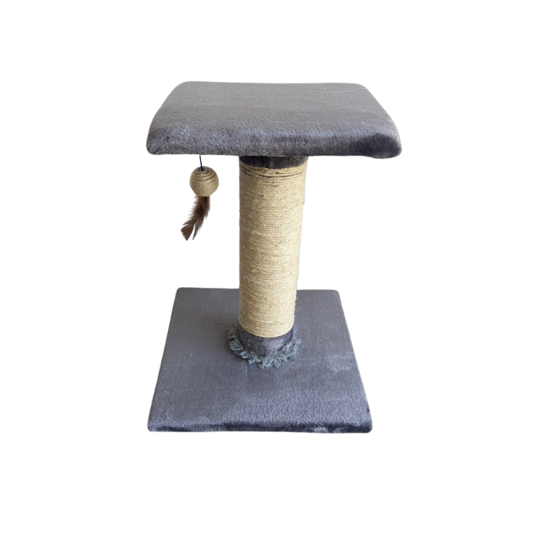 Rascador De Mesa Para Gatos Con Poste De Sisal Y Juguete Colgante 47x35x35