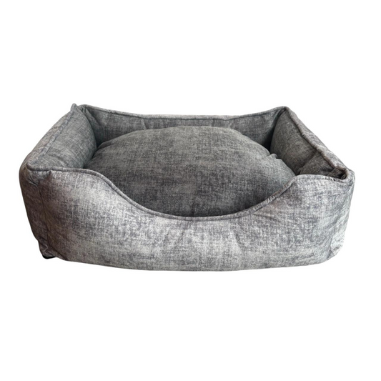 Cama Imperial Doble Faz Para Mascotas Gris-Gris Anti Fluido Y Anti Rasguño