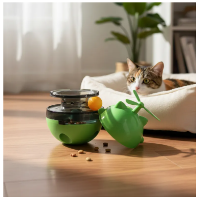 Juguete Para Gato Interactivo Porta Premio Con Pelota Y Hélice
