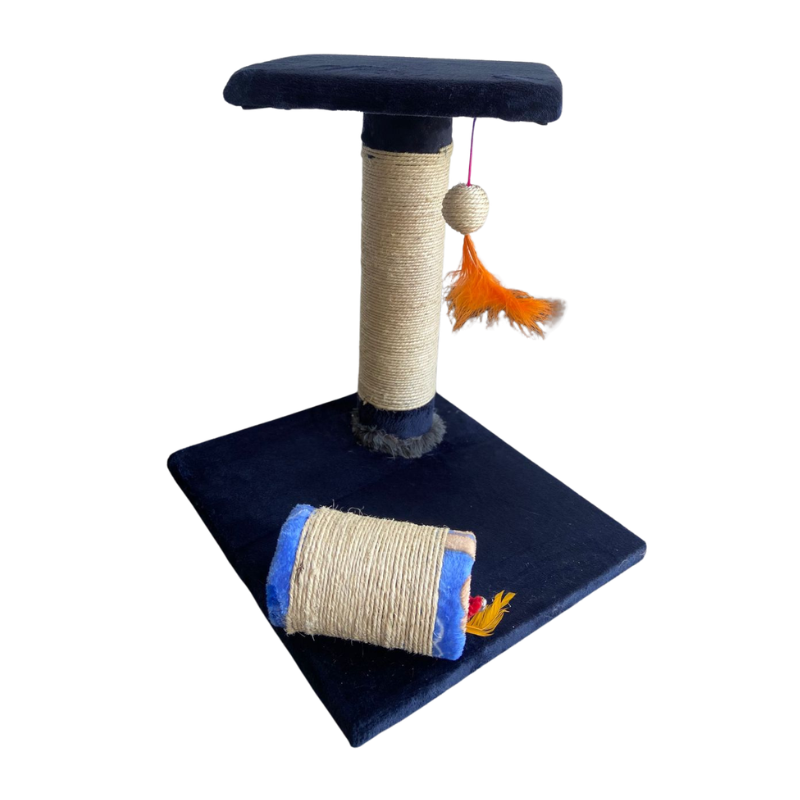 Rascador De Mesa Para Gatos Con Poste Y Cilindro De Sisal 46x31x36 Cm