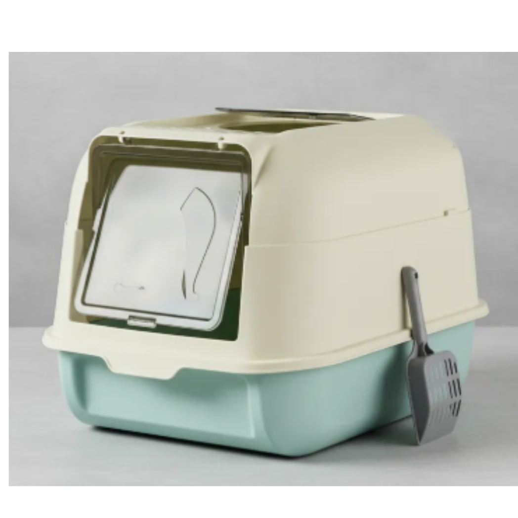 Arenero Cubierto Para Gatos Con Dos Puertas Y Pala 36x35x51 Cm