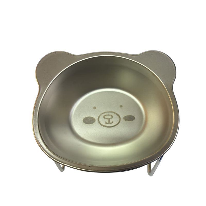 Comedero/bebedero Alto Para Gatos En Acero Inoxidable 11 Cm