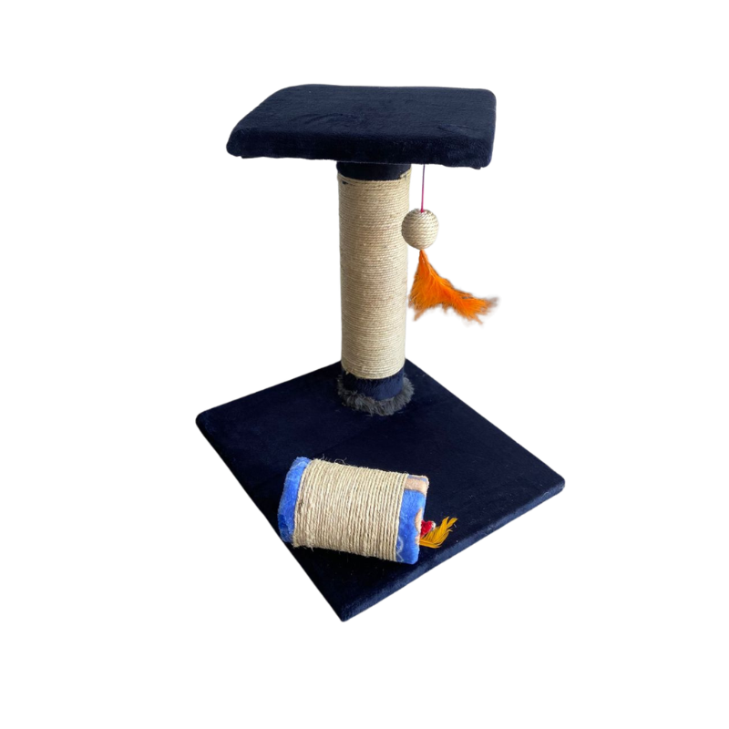 Rascador De Mesa Para Gatos Con Poste Y Cilindro De Sisal 46x31x36 Cm