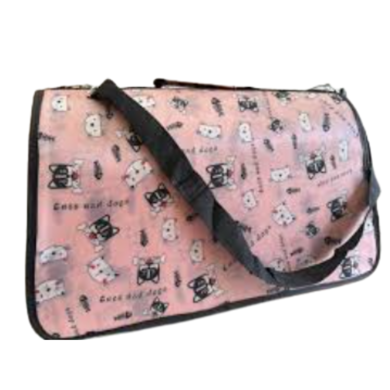 Bolso Guacal Para Mascotas Color Rosa Diseños Surtidos Talla L 52x32x22 Cm