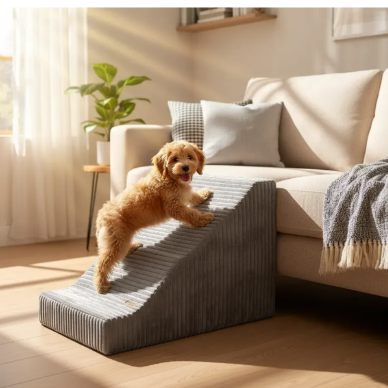Rampa Para Mascotas En Espuma 55 Cm De Alto Color Gris