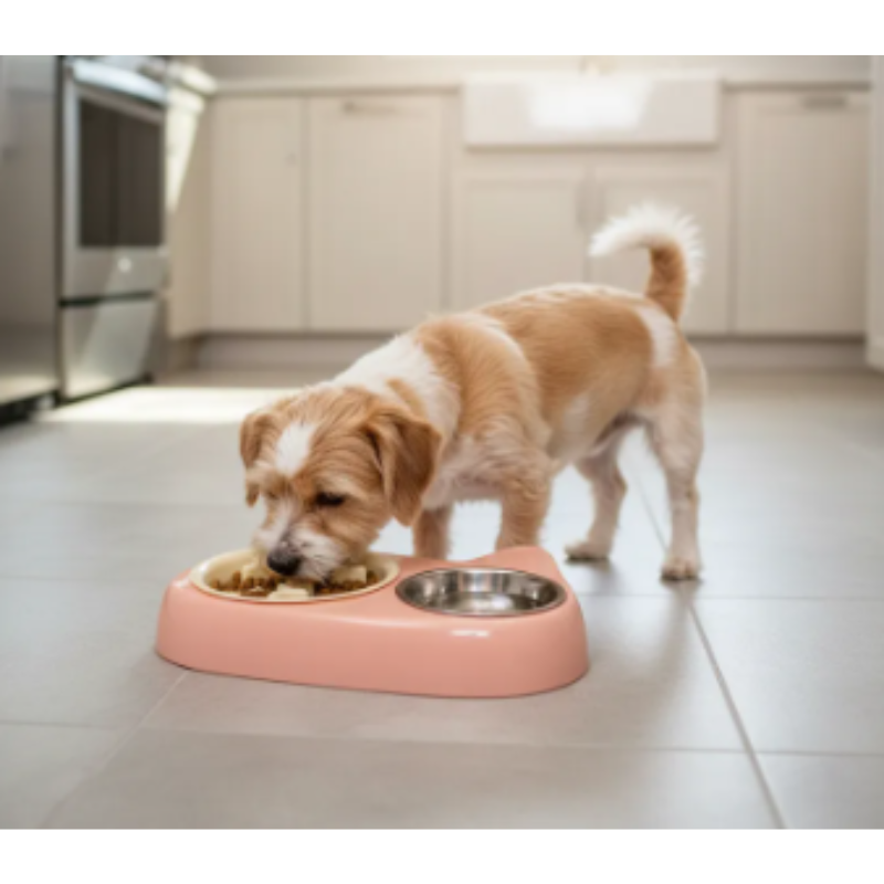 Comedero Y Bebedero Doble Para Gatos Y Perros Pequeños