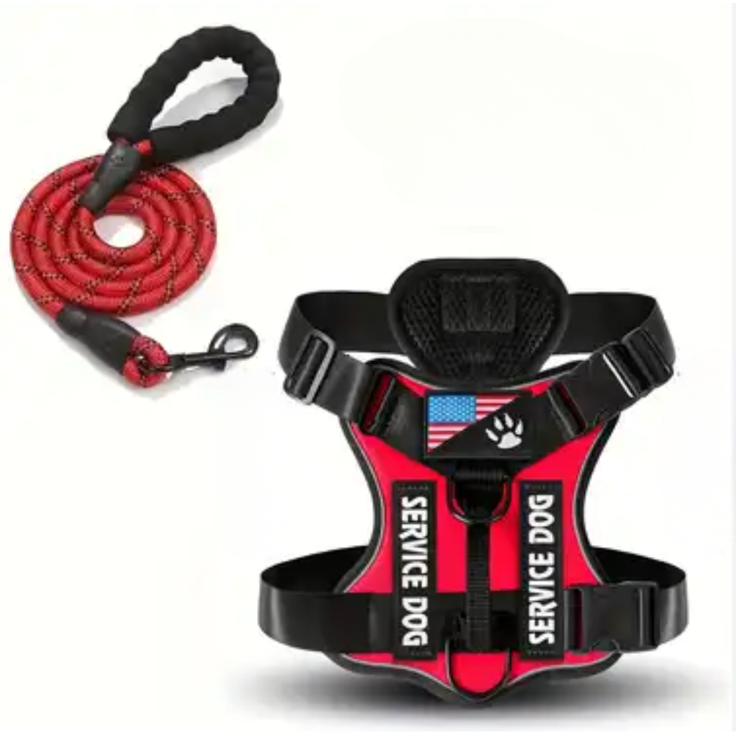 Arnés Pechera Con Traílla Service Dog Talla Xl Para Perros Grandes
