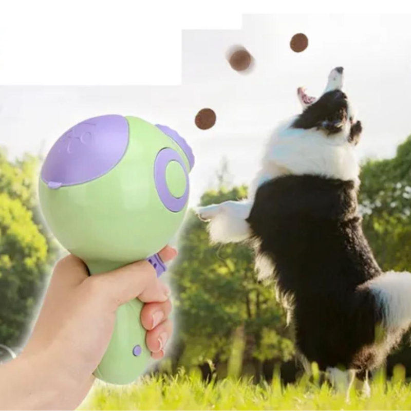 Juguete para Perro Pistola Interactiva Lanzador De Snacks Colores Surtidos