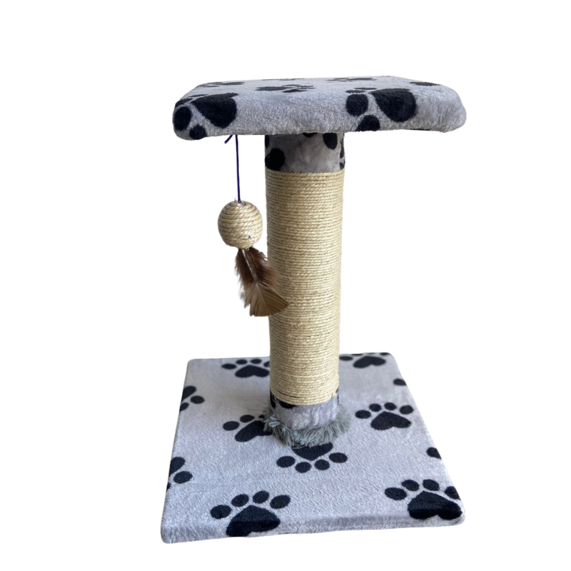 Rascador De Mesa Para Gatos Con Poste De Sisal Y Juguete Colgante 47x35x35