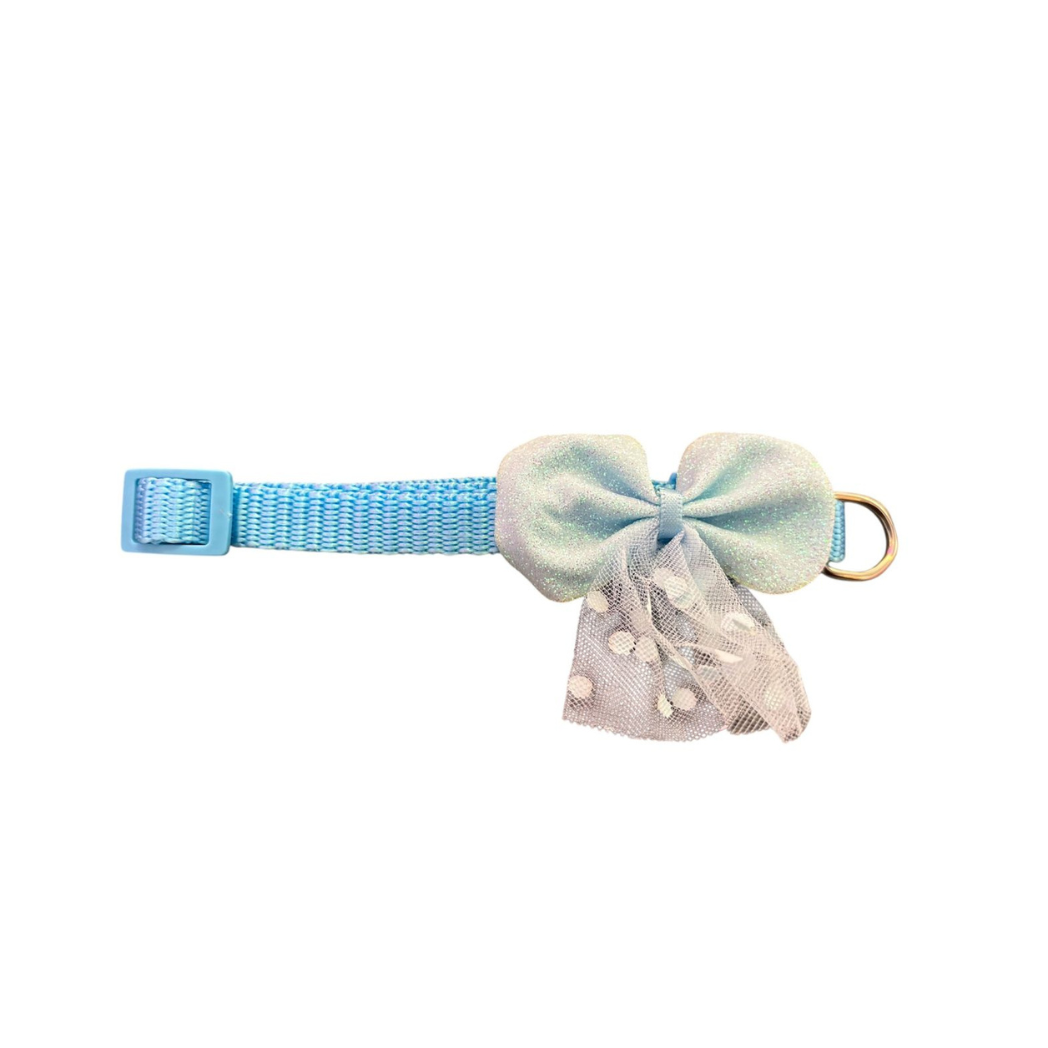 Collar Para Gato O Perro Pequeño Con Moño Y Cascabel