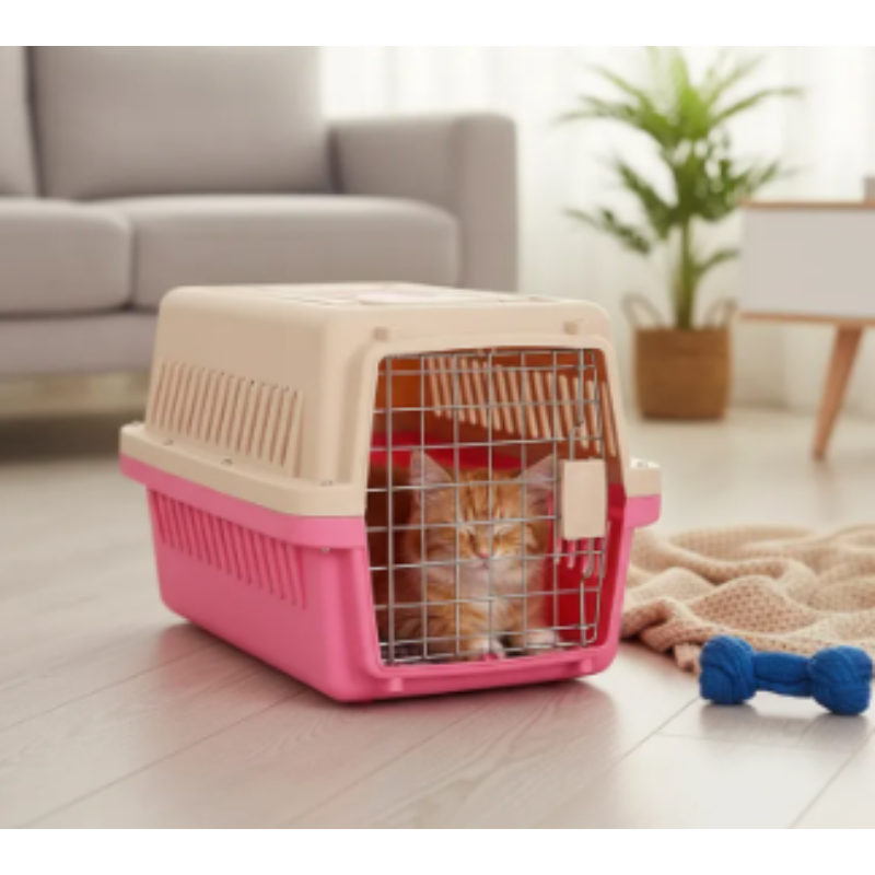 Guacal Mediano Para Mascotas Con Puerta De Reja 58x37x37 Cm Transportador