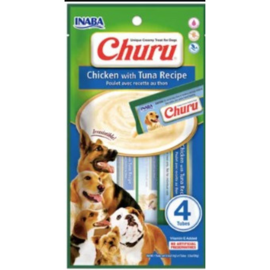 Snack Churu Perros Sabor Pollo Con Atún (chicken With Tuna Recipe) X 4 Unidades