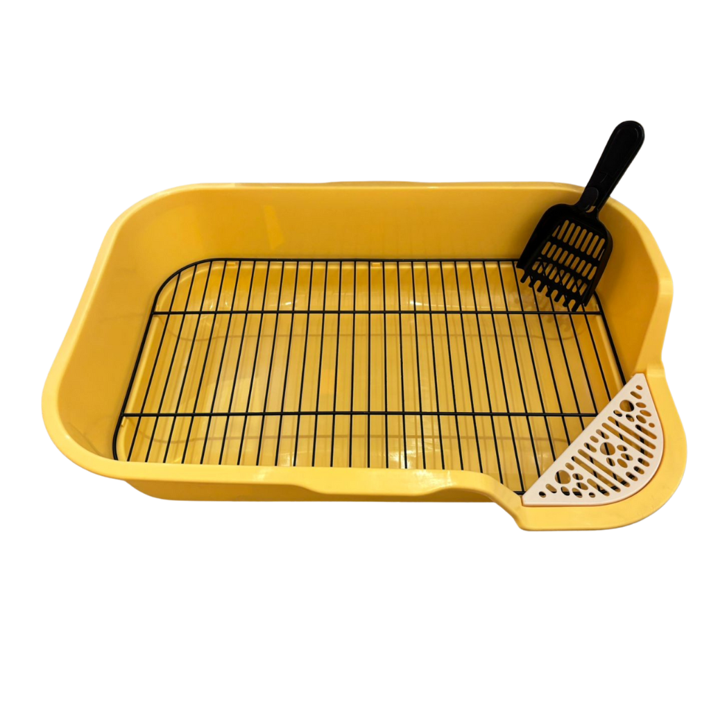 Arenero Grande Para Gatos Con Rejilla En Acero Inoxidable 60x40x15 Cm