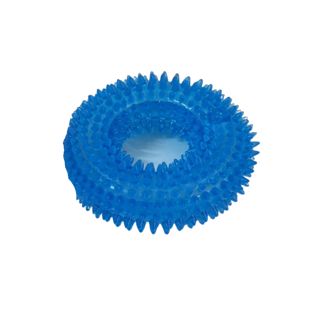 Rasca Encías Para Perro En Forma De Aro 10 Cm Con Sonido Colores Surtidos