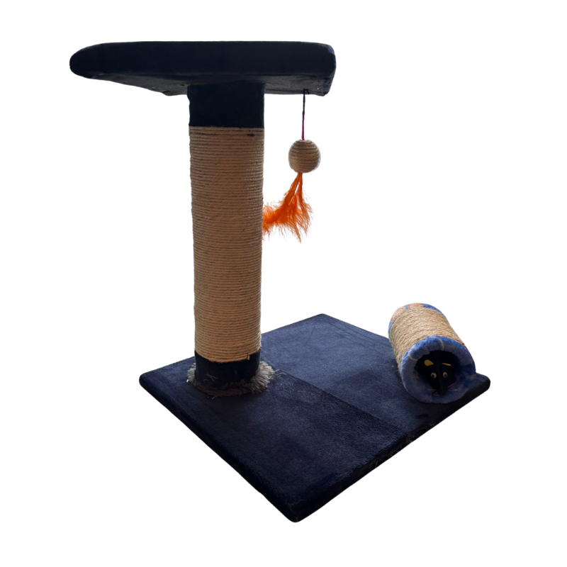 Rascador De Mesa Para Gatos Con Poste Y Cilindro De Sisal 46x31x36 Cm