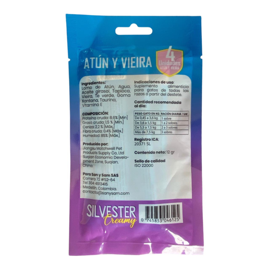 Snack Para Gatos Silvester Creamy  X 4 Unidades
