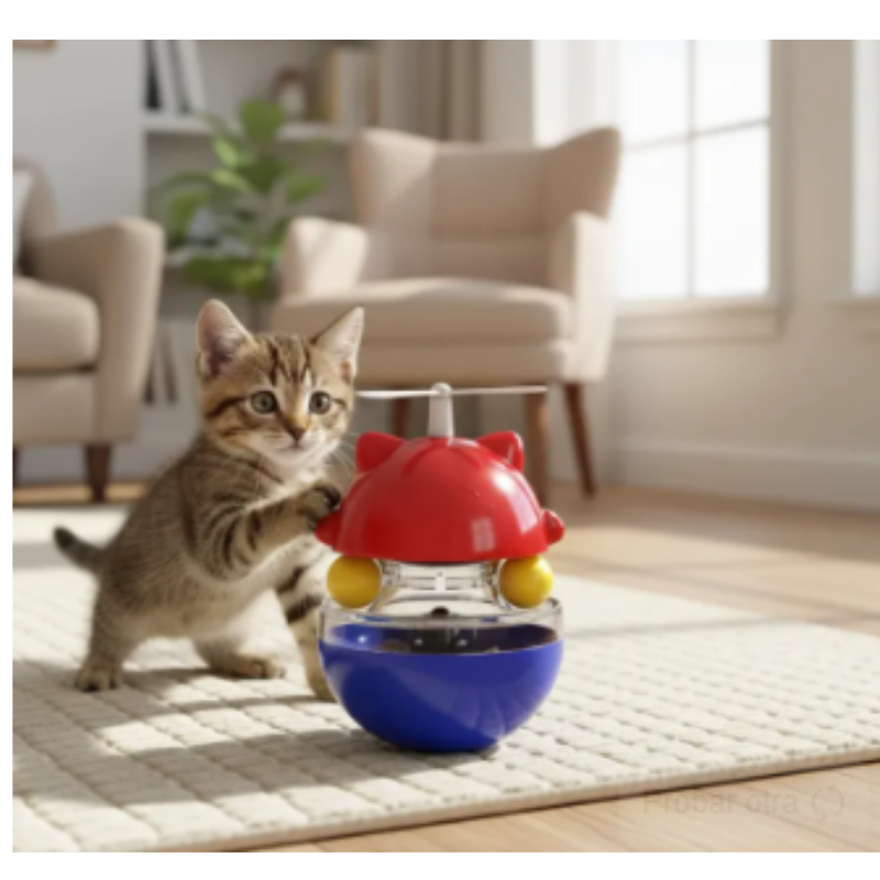 Juguete Para Gato Interactivo Porta Premio Con Pelota Y Hélice