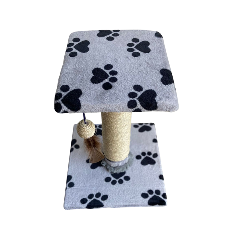 Rascador De Mesa Para Gatos Con Poste De Sisal Y Juguete Colgante 47x35x35