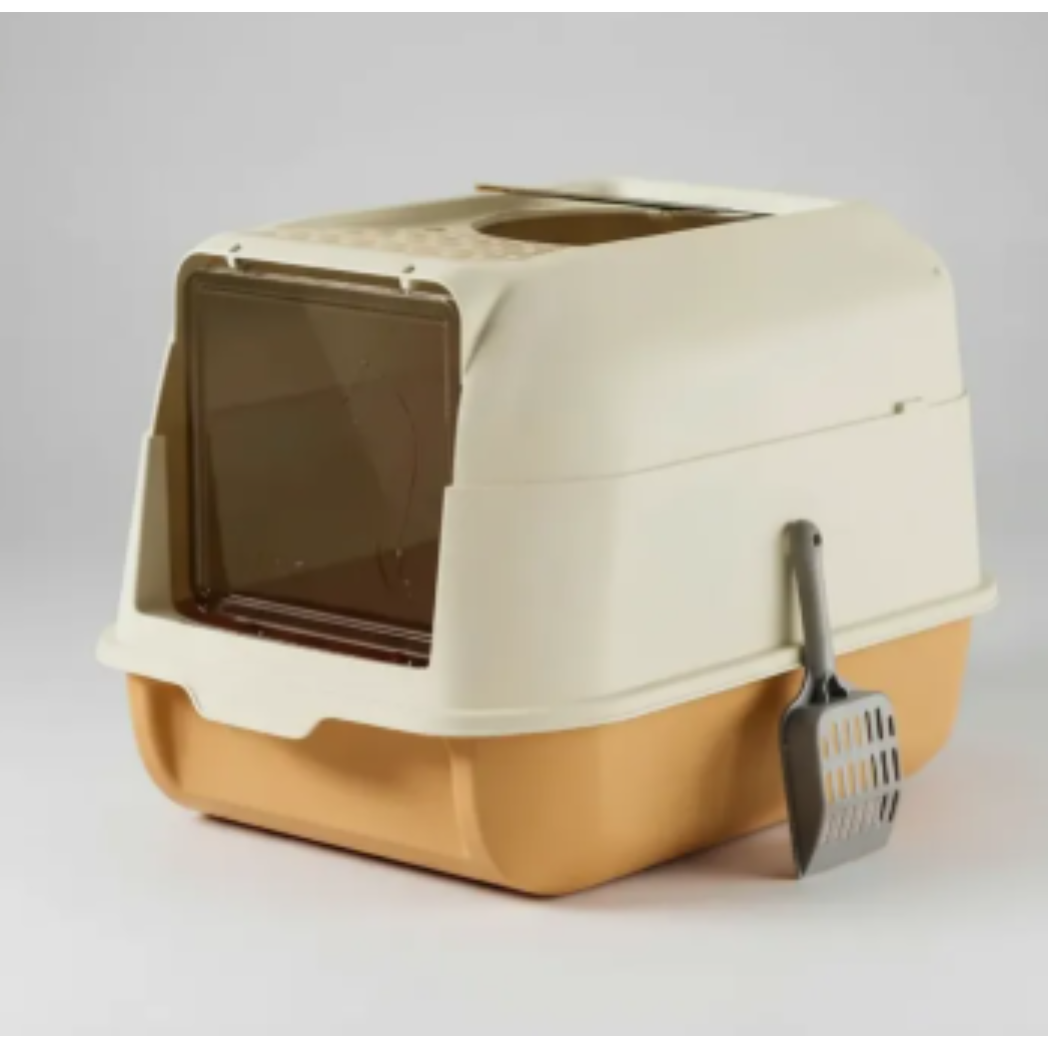 Arenero Cubierto Para Gatos Con Dos Puertas Y Pala 36x35x51 Cm