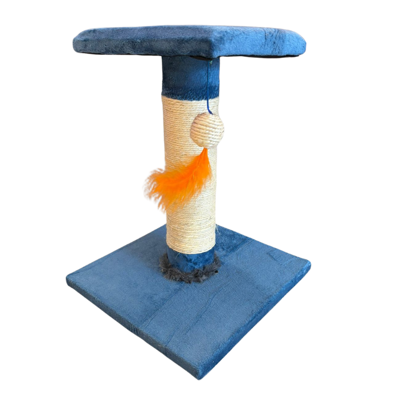 Rascador De Mesa Para Gatos Con Poste De Sisal Y Juguete Colgante 47x35x35