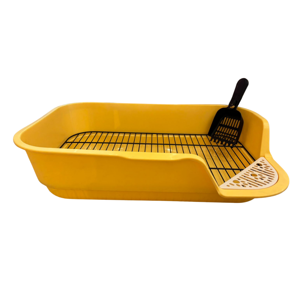 Arenero Grande Para Gatos Con Rejilla En Acero Inoxidable 60x40x15 Cm