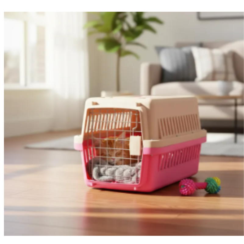 Guacal Mediano Para Mascotas Con Puerta De Reja 58x37x37 Cm Transportador