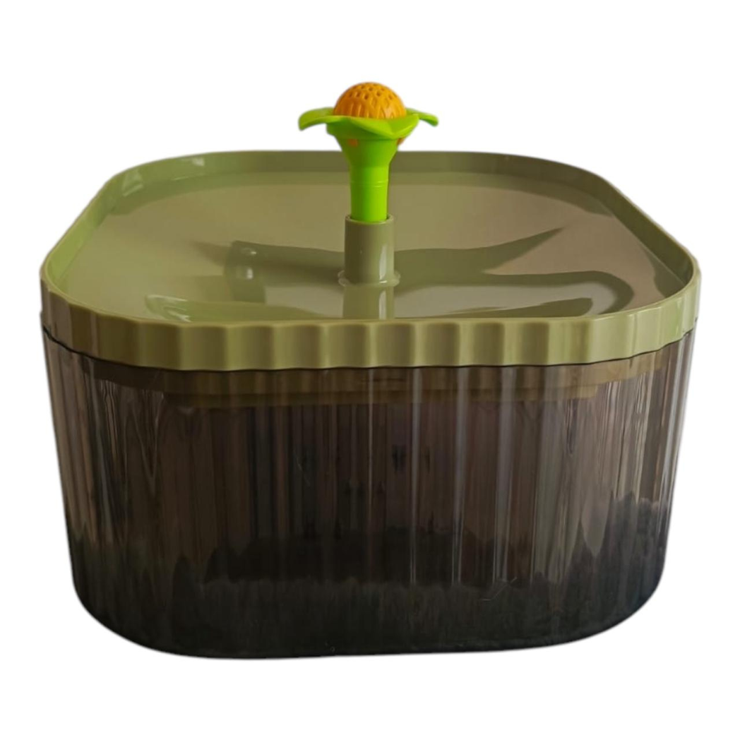 Fuente de Agua para Gatos y Perros Con Flor Cuadrada 3 Litros